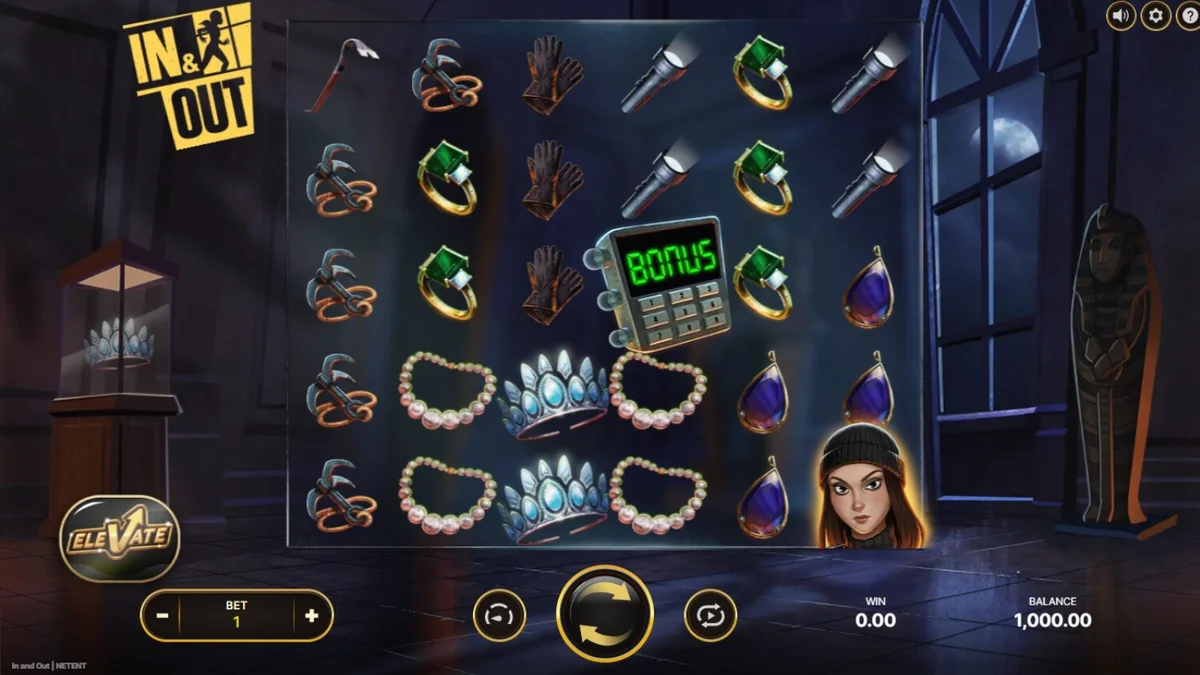 Chloé, pencuri bergaya noir dalam slot In and Out oleh NetEnt