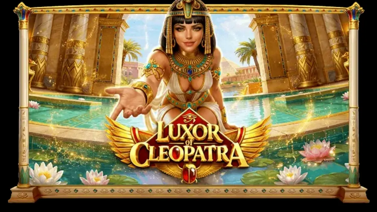 Tampilan visual slot Luxor of Cleopatra dengan tema istana Mesir kuno yang mewah.